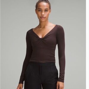 Lululemon Modal-Silk Blend V-Neck Long Sleeve Shirt